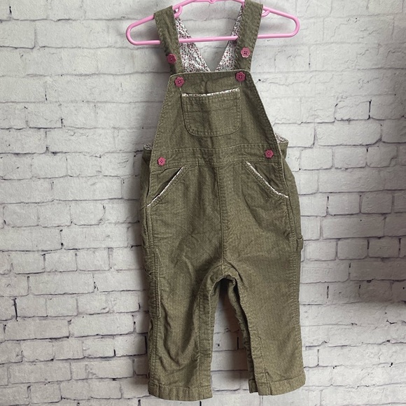 GAP Bottoms Baby Gap Size 824 Months Tan Tweed Overalls With Pink